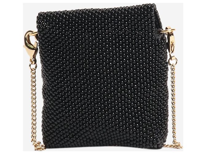 Fendi Baguette nano in perline nere Nero - vista 3