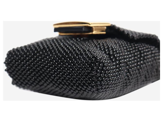 Fendi Baguette nano in perline nere Nero - vista 4