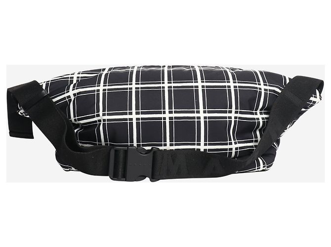 Marni Borsa a tracolla in nylon a quadri bianco e nero - vista 2