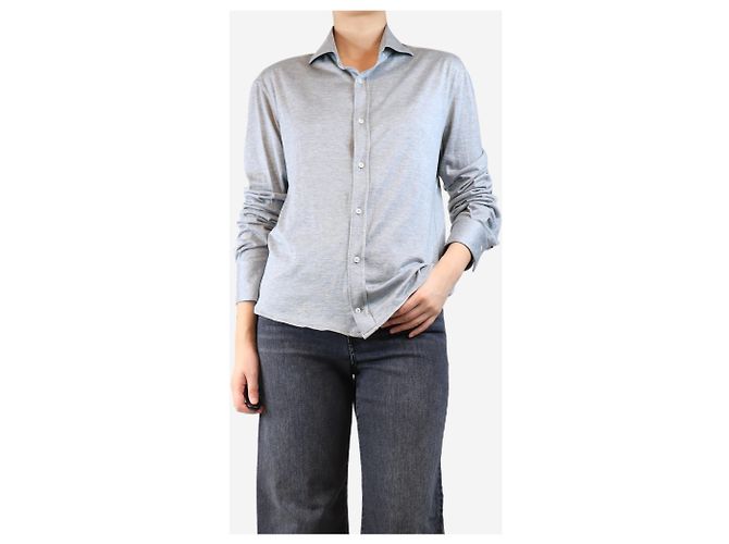 Brunello Cucinelli Camisa de jersey gris - tamaño M - vista 3