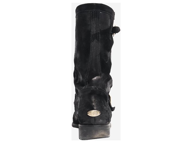 Jimmy Choo Black distressed effect suede boots - size EU 39 (UK 6) - view 4