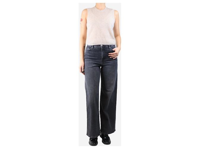 Frame Denim Graue Le Slim Palazzo Weitbein-Jeans - Größe UK 12 - Ansicht 2