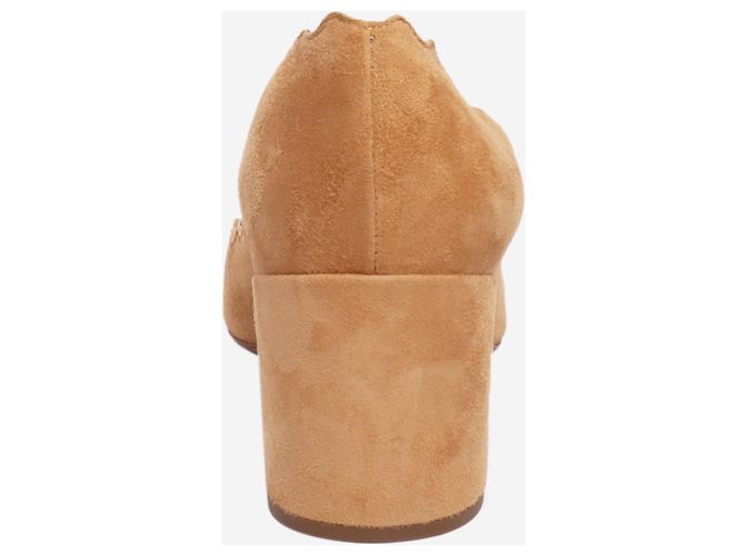 Chloé Beige Lauren Wildleder Pumps mit gewelltem Rand - Größe EU 40,5 - Ansicht 3
