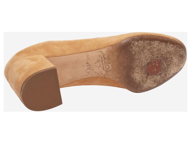 Chloé Beige Lauren Wildleder Pumps mit gewelltem Rand - Größe EU 40,5 - Ansicht 5