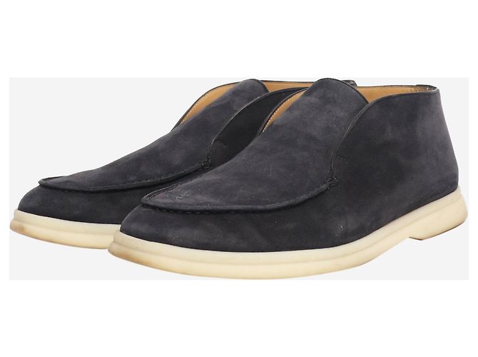 Loro Piana Dunkelblaue Wildleder-Schuhe Open Walk - Größe EU 41 - Ansicht 2