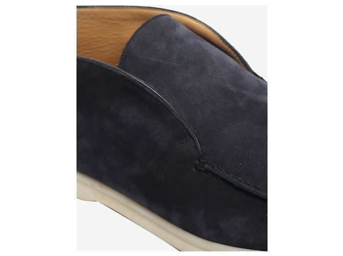 Loro Piana Dunkelblaue Wildleder-Schuhe Open Walk - Größe EU 41 - Ansicht 4