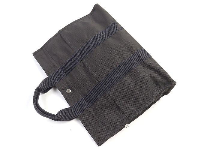 Hermès Hermes Air Line MM Graue Canvas Tote Bag Braun - Ansicht 5