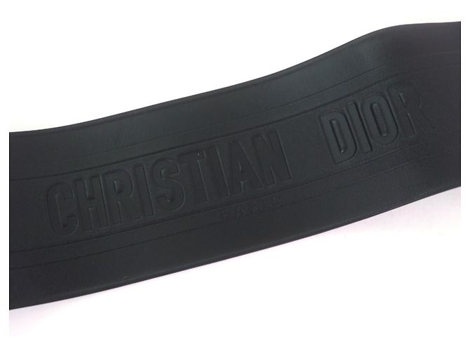 Cinto de couro maxi D-WAIST com dupla fivela dourada Christian Dior Preto - vista 5
