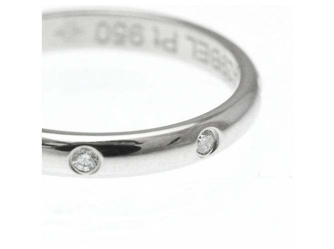 Anello nuziale classico Cartier 3P con diamanti - vista 10