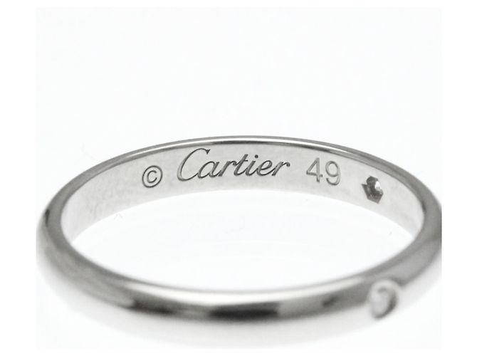 Anello nuziale classico Cartier 3P con diamanti - vista 8