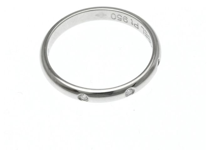 Anello nuziale classico Cartier 3P con diamanti - vista 9
