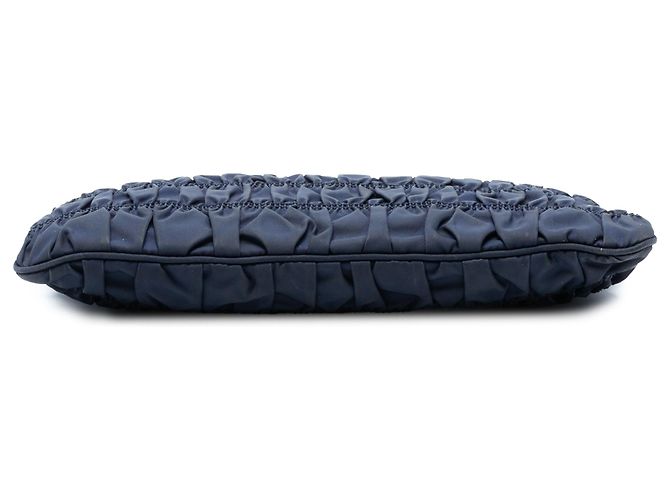 Bolsa transversal Prada em tessuto gaufre azul Azul marinho - vista 3