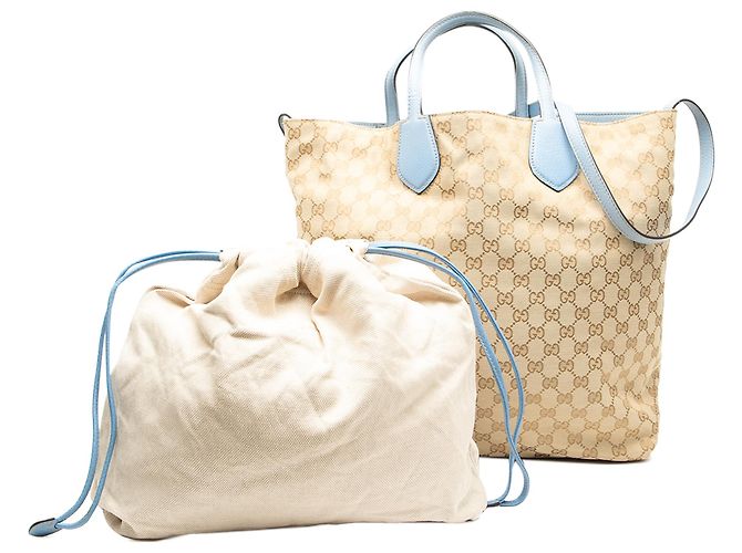 Gucci Braune GG Canvas Wendetasche Beige - Ansicht 9