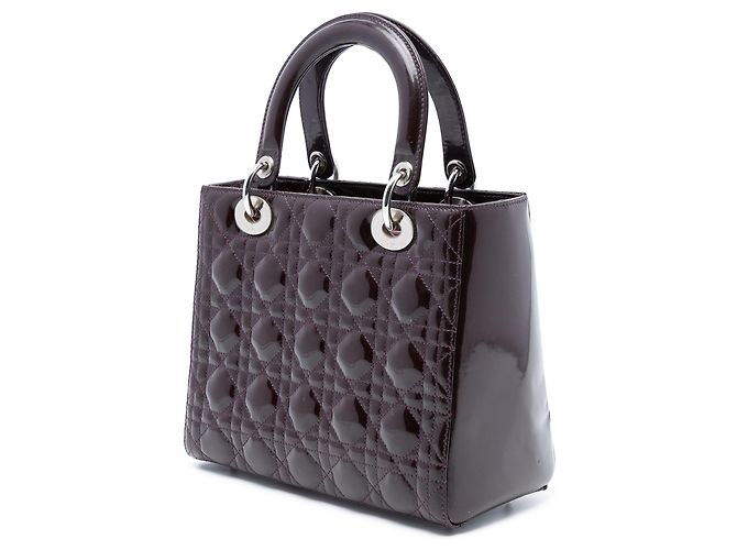 Dior Lila Mittel Patent Cannage Lady Dior - Ansicht 2