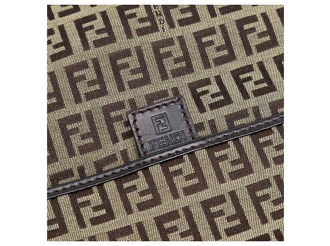 Fendi Brauner Zucchino Canvas Umhängetasche Hellbraun - Ansicht 6