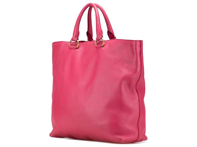Borsa tote aperta e convertibile in vitello daino rosa Prada - vista 2