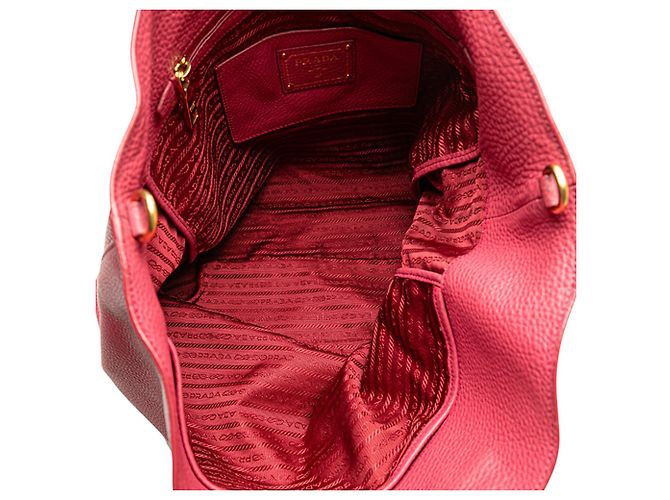 Borsa tote aperta e convertibile in vitello daino rosa Prada - vista 4