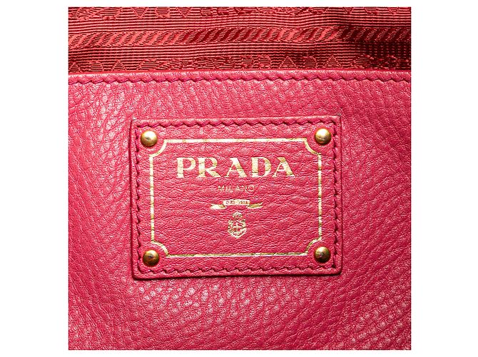 Borsa tote aperta e convertibile in vitello daino rosa Prada - vista 6