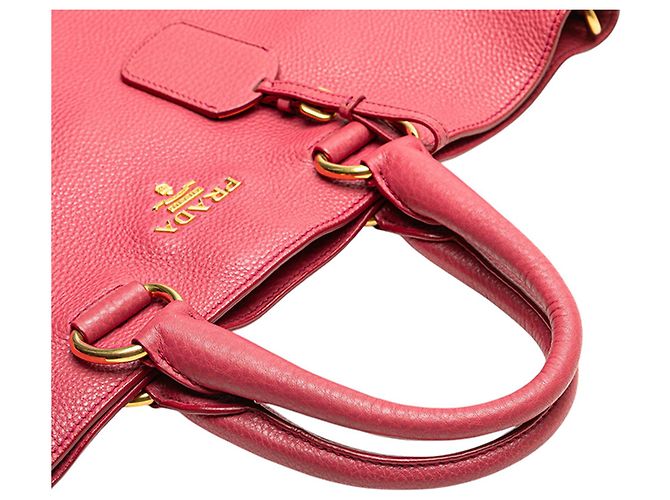 Borsa tote aperta e convertibile in vitello daino rosa Prada - vista 8