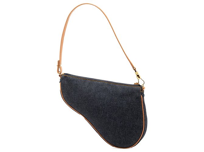 Pochette Saddle Mini in Denim Blu Dior Blu navy - vista 2