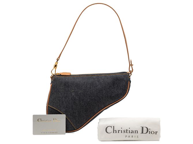 Pochette Saddle Mini in Denim Blu Dior Blu navy - vista 8