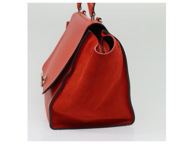 Céline Borsa Trapeze Celine in pelle con suede media Rosso - vista 4