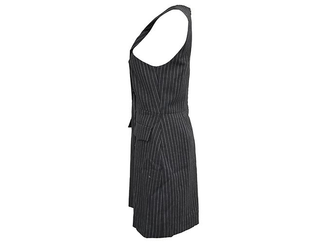 Ganni Twist-Front Jacquard Mini-Kleid aus recyceltem Polyester in Dunkelgrau - Ansicht 2