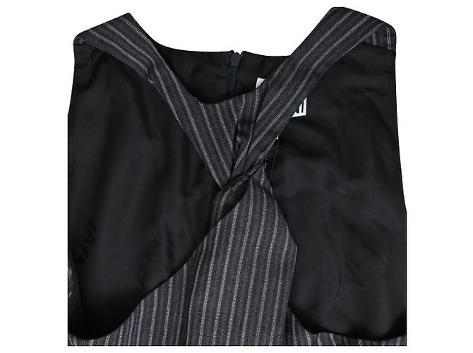Ganni Twist-Front Jacquard Mini-Kleid aus recyceltem Polyester in Dunkelgrau - Ansicht 5