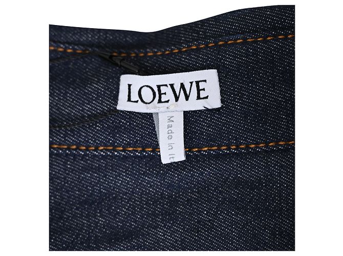 Camicia in denim blu navy con rifinitura a catena Loewe - vista 5