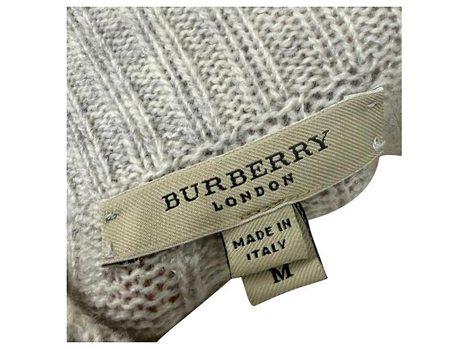 Grauer Rollkragen-Strickpullover ohne Ärmel von Burberry London - Ansicht 4