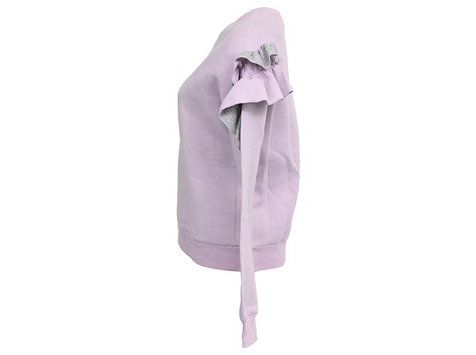 Stella Mc Cartney Stella McCartney Sweatshirt mit Rüsche aus pastelllila Baumwolle - Ansicht 2