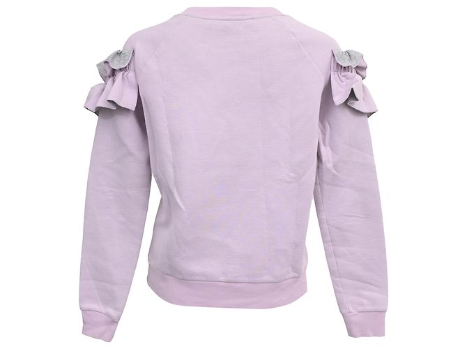 Stella Mc Cartney Stella McCartney Sweatshirt mit Rüsche aus pastelllila Baumwolle - Ansicht 3