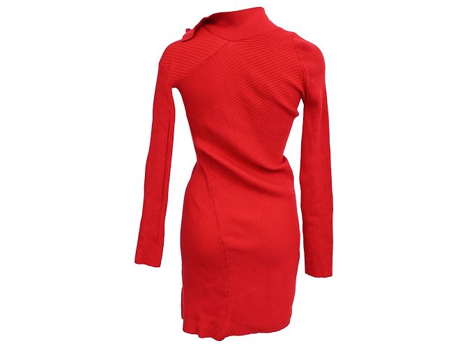 Jacquemus La Robe Maille Colin Mini Dress en Lana Roja - vista 3