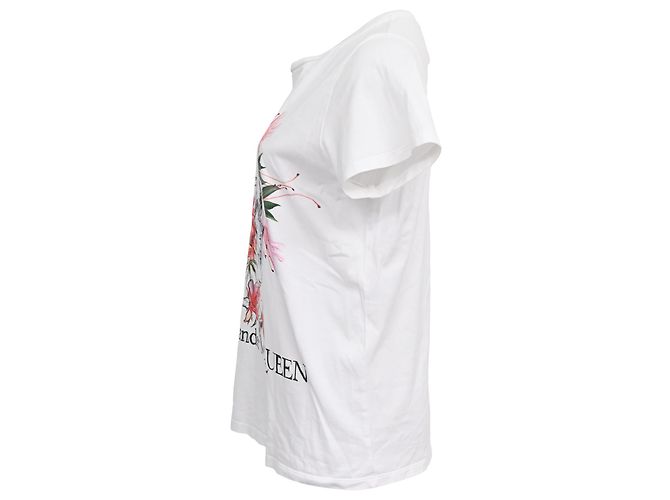 Camiseta de algodón blanco con estampado de calavera Alexander McQueen - vista 2