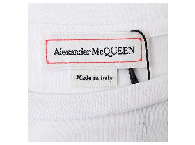 Camiseta de algodón blanco con estampado de calavera Alexander McQueen - vista 5