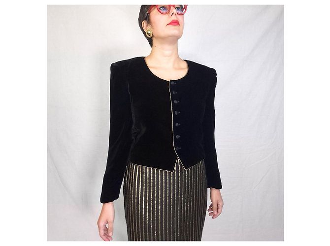 Genny schwarze Samtjacke - Ansicht 4