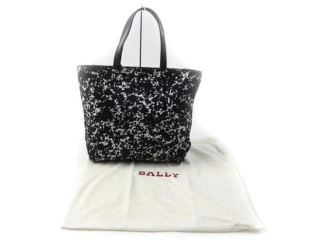 Bolso Tote Bally Wolfson Negro Blanco - vista 2
