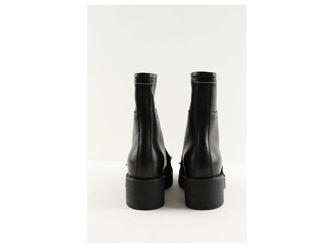 Mm6 Botas de cuero negro - vista 2