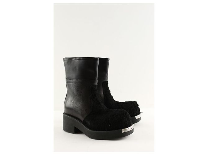 Mm6 Botas de cuero negro - vista 3