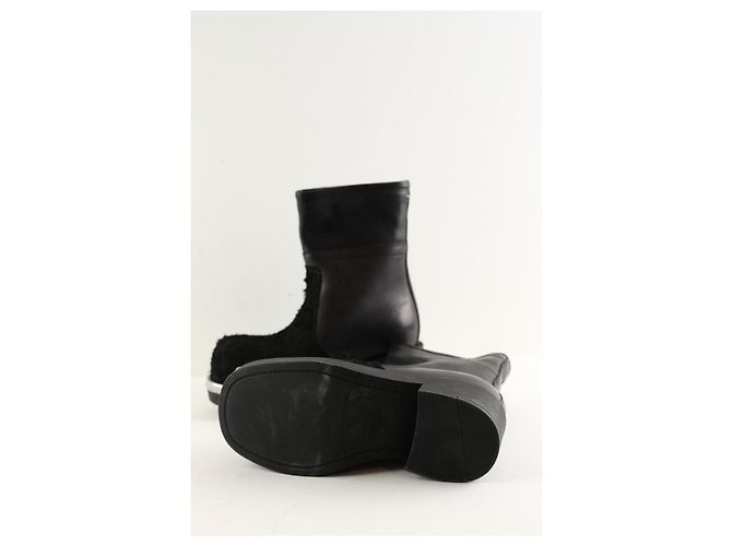 Mm6 Botas de cuero negro - vista 6