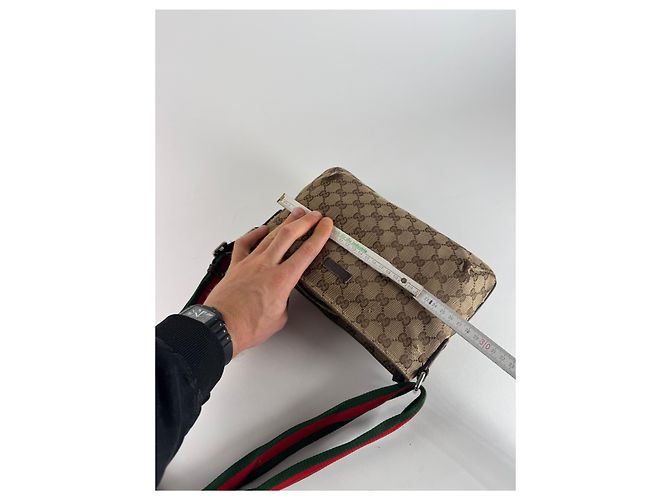 Vintage Gucci Monogramm Canvas Tasche Beige Braun - Ansicht 10