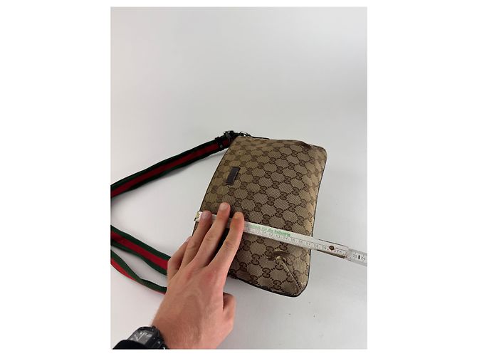 Vintage Gucci Monogramm Canvas Tasche Beige Braun - Ansicht 11