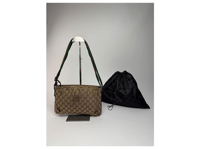 Vintage Gucci Monogramm Canvas Tasche Beige Braun - Ansicht 2