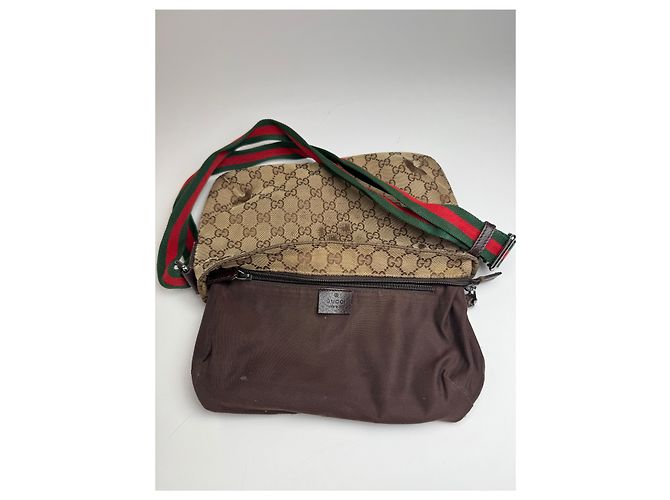 Vintage Gucci Monogramm Canvas Tasche Beige Braun - Ansicht 3