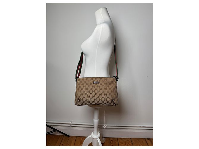 Vintage Gucci Monogramm Canvas Tasche Beige Braun - Ansicht 5
