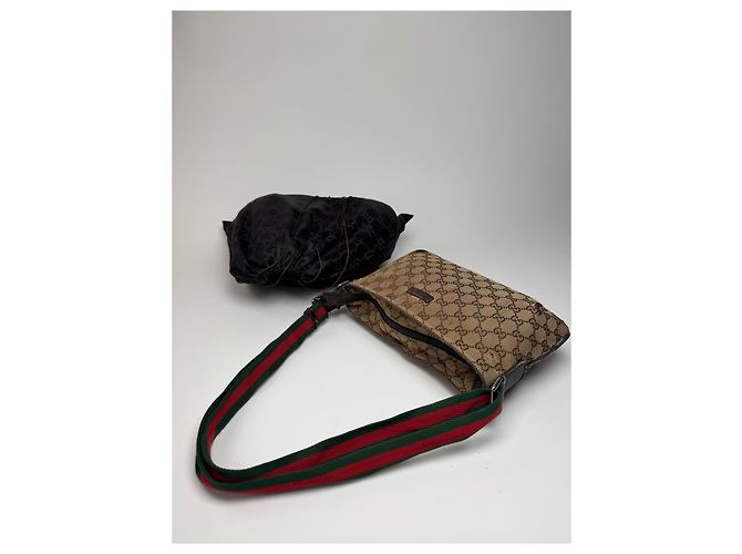 Vintage Gucci Monogramm Canvas Tasche Beige Braun - Ansicht 9