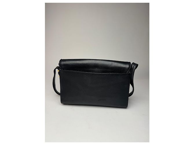 Vintage Givenchy Tasche aus schwarzem Leder mit Schlangenprägung - Ansicht 2