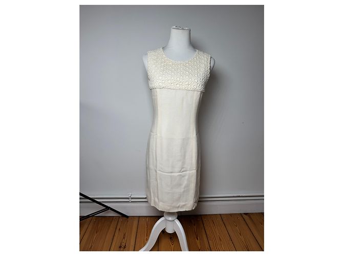 Courreges Vintage Courrèges Leinenkleid Weiß 38/M - Ansicht 11