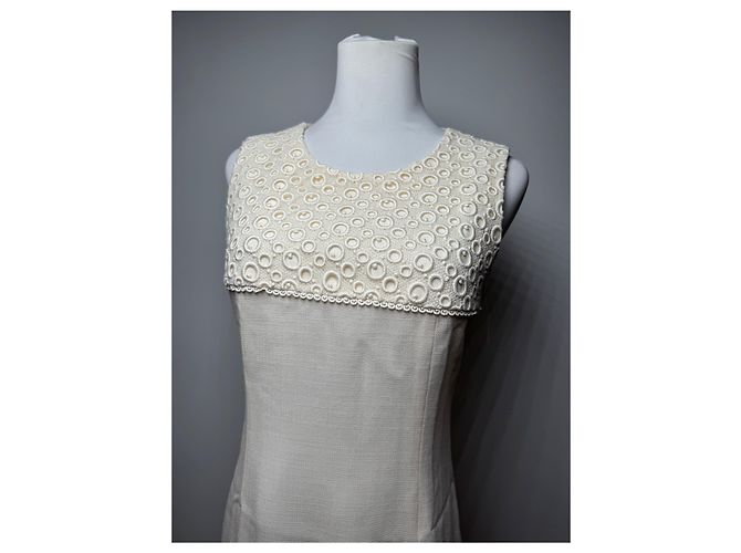 Courreges Vintage Courrèges Leinenkleid Weiß 38/M - Ansicht 12