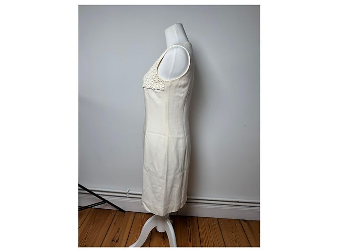 Courreges Vintage Courrèges Leinenkleid Weiß 38/M - Ansicht 2